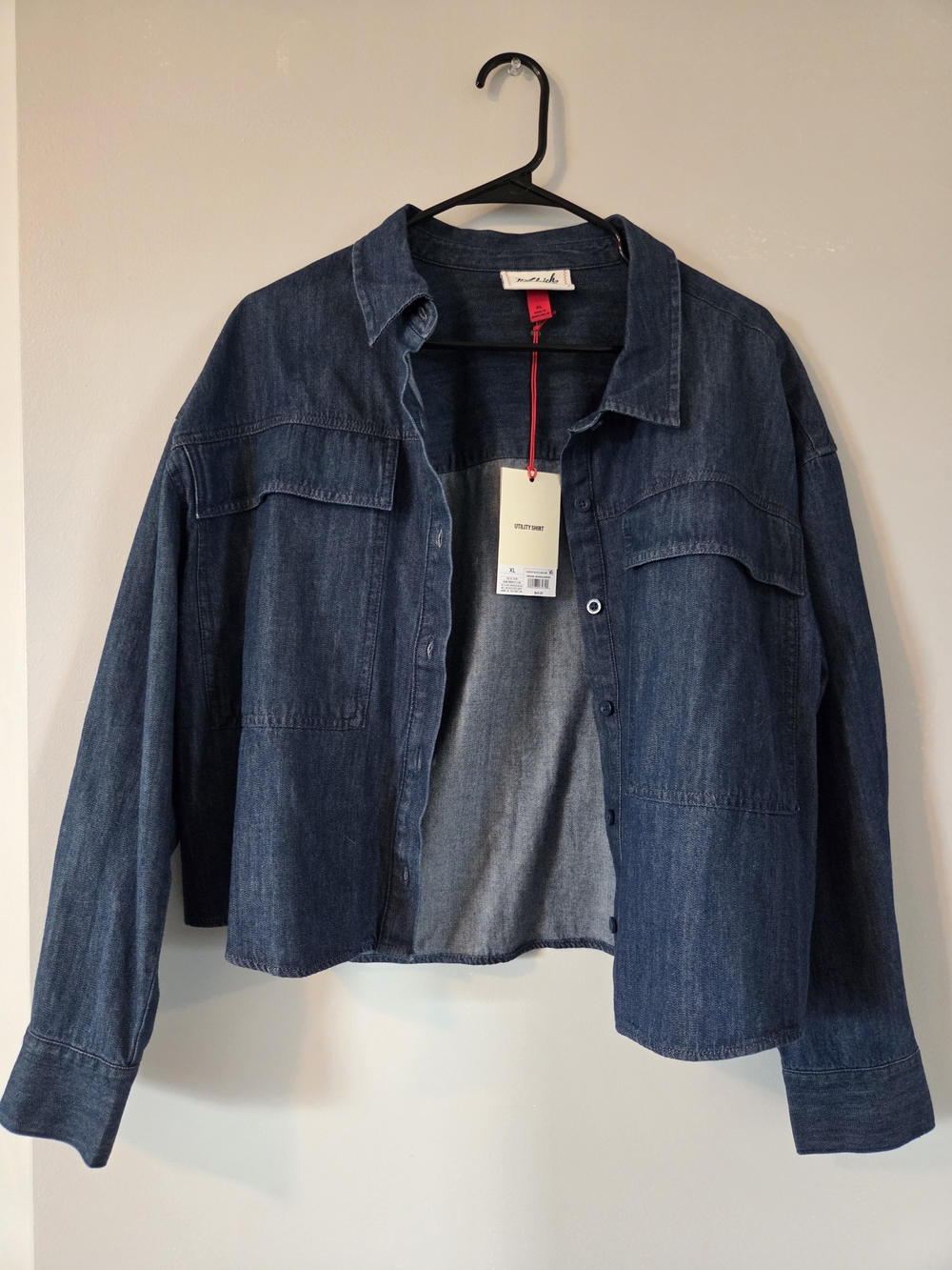 Woolrich x Target denim cropped shacket NWT